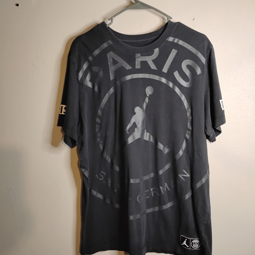 Michael Jordan St.Germain Paris  Air Hang Print, Mens Large Black T, #23 #Goat - Picture 2 of 10